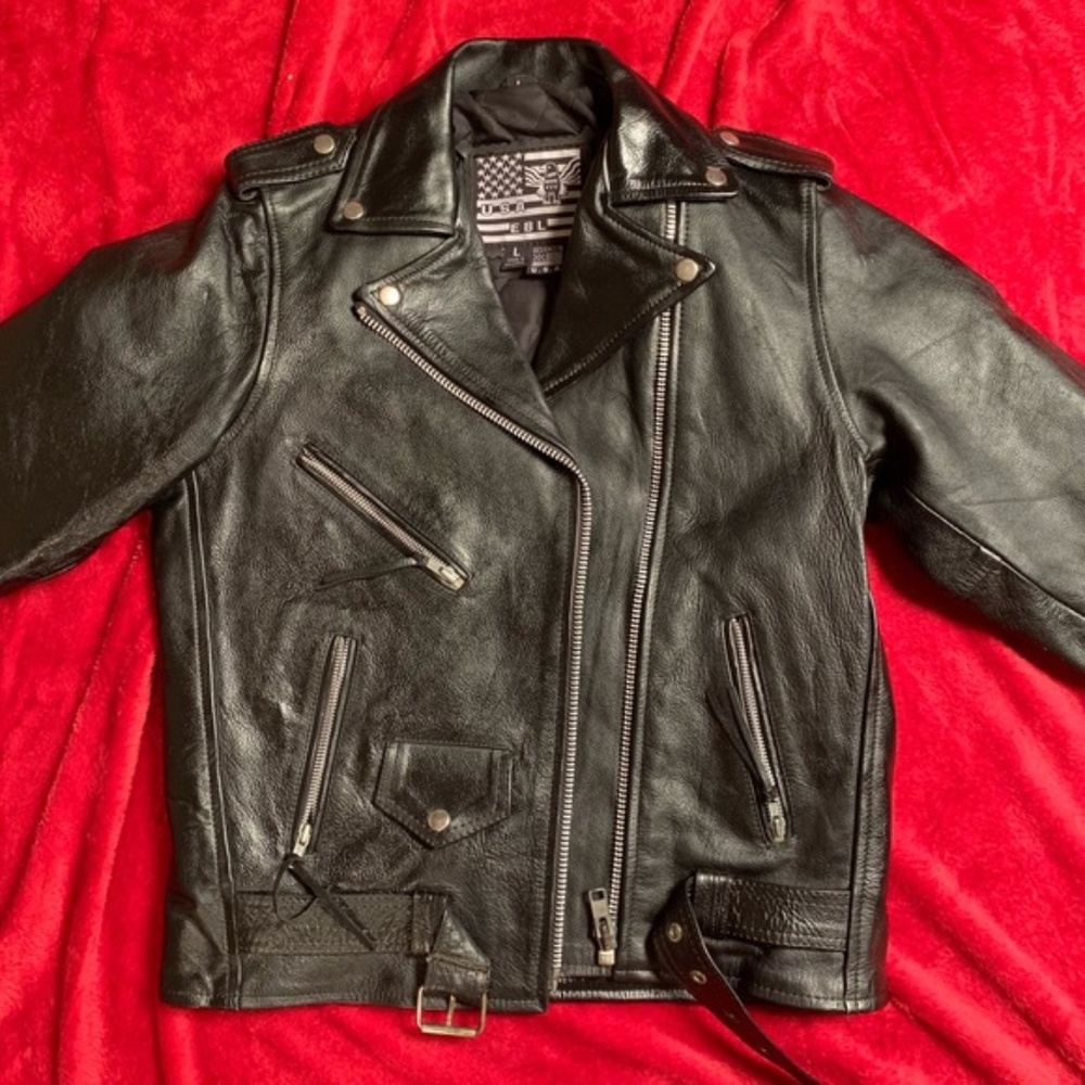 REAL Leather Jacket (punk, moto, riding)